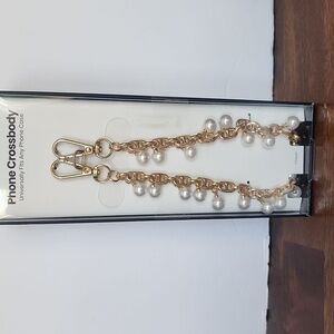 Gold and Pearl Phone Crossbody Chain